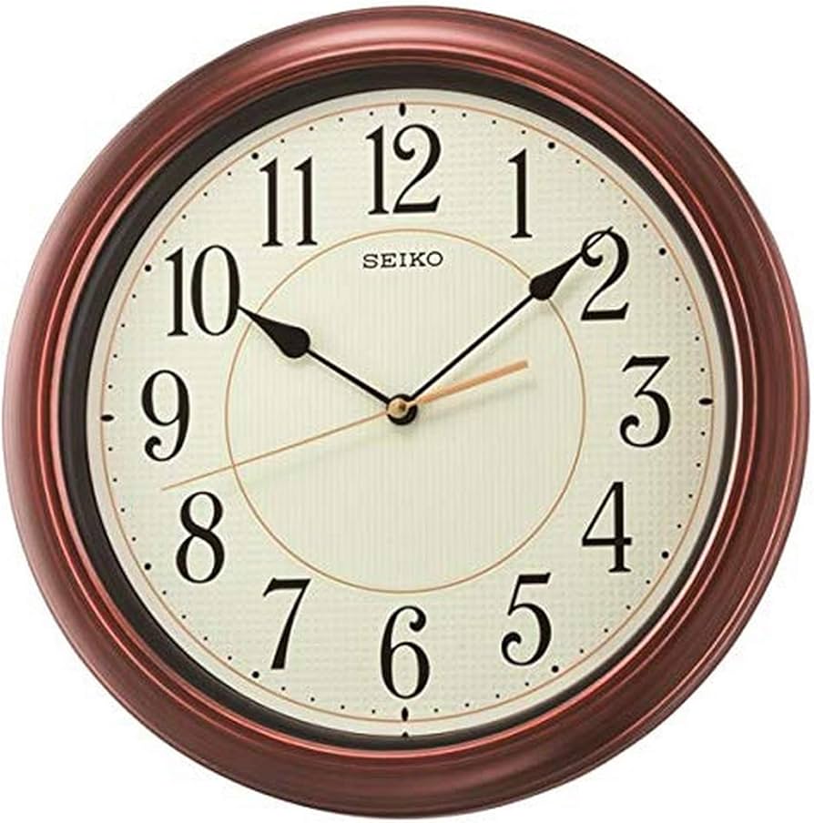 SEIKO 13 Numbered Wood Finish Wall Clock